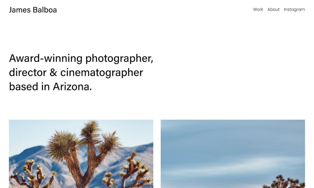 balboa photography website template