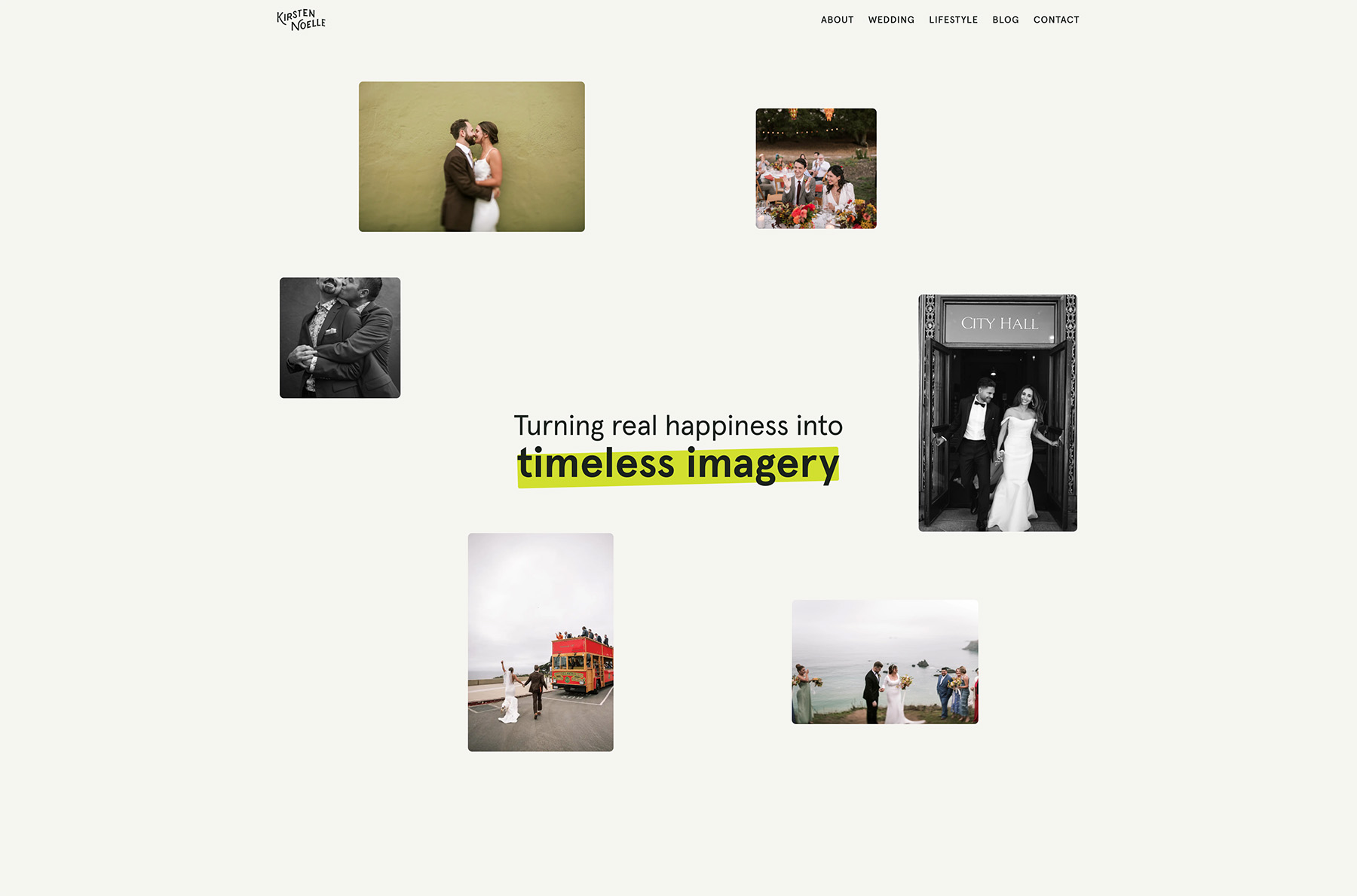 kristen noelle - bat area lifestyle and wedding photography website example