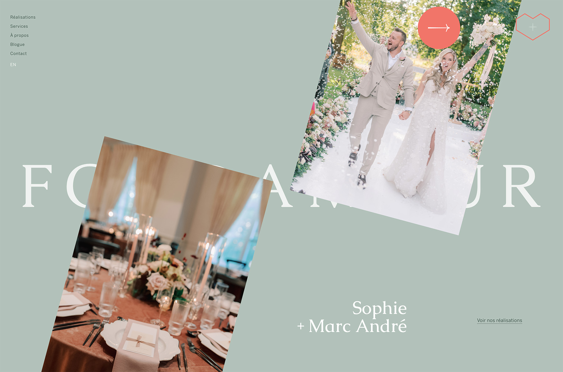 Foudamour Romances wedding photographer website design