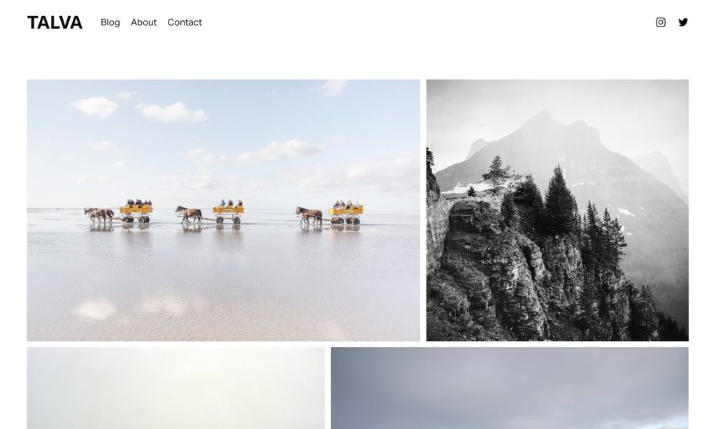 talva photography website template